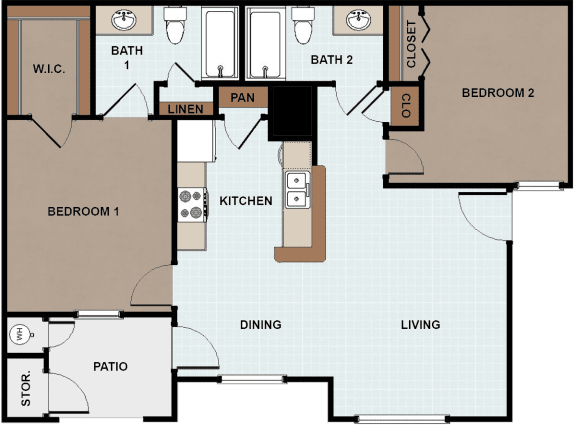 Floor Plan  2 Bedroom